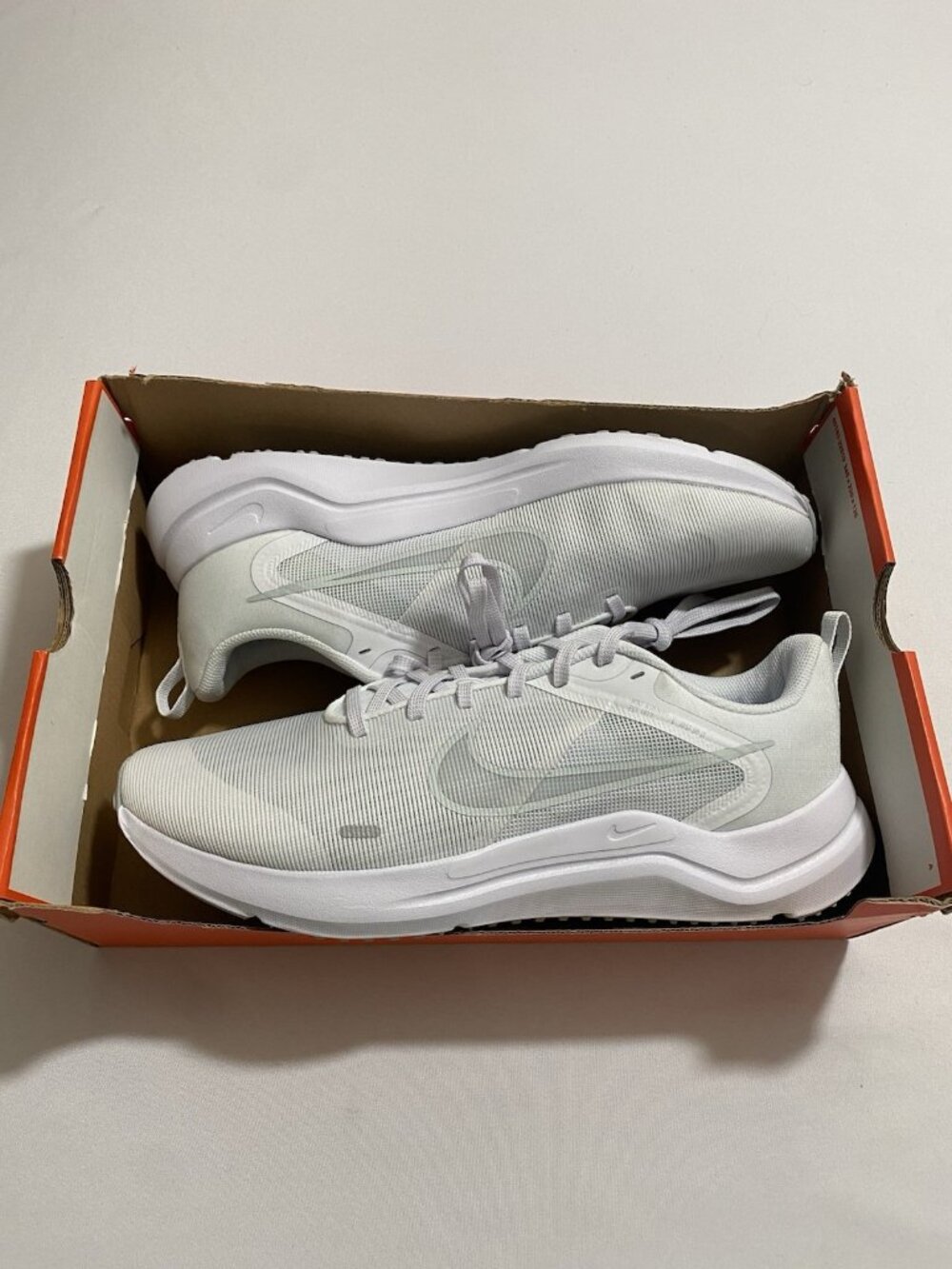 New Men’s Size 12 - Nike Downshifter 12 White Pure Platinum DD9293 100
